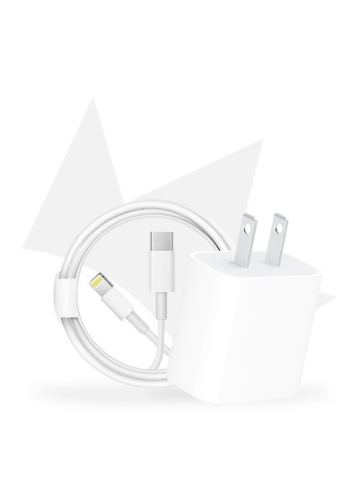 Pack - (Apple) Cable Type C Lighthing - 1 Metro + (Apple) Cube Quick Charging 20W