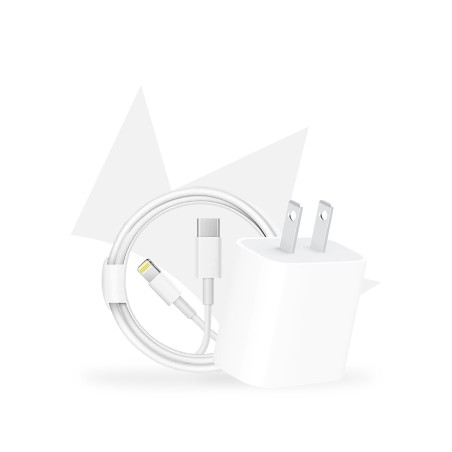 Pack - (Apple) Cable Type C Lighthing - 1 Metro + (Apple) Cube Quick Charging 20W